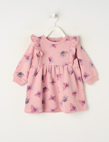 Teeny Weeny Swan Song Play Fleece Butterfly Dress, Pink product photo