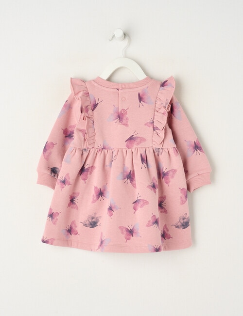 Teeny Weeny Swan Song Play Fleece Butterfly Dress, Pink product photo View 02 L