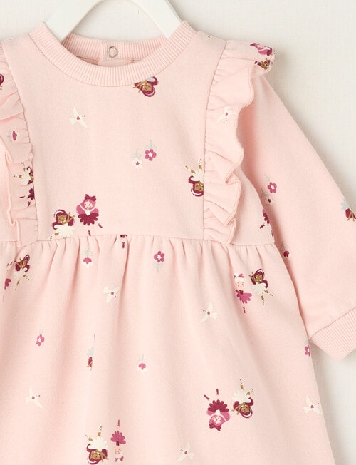 Teeny Weeny Swan Song Play Fleece Fairy Dress, Pink product photo View 03 L