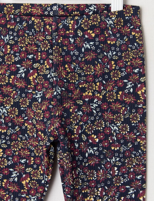 Teeny Weeny Swan Song Play Time Fleece Floral Legging, Midnight product photo View 02 L