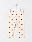 Teeny Weeny Swan Song Play Time Fleece Floral Legging, Vanilla product photo