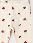 Teeny Weeny Swan Song Play Time Fleece Floral Legging, Vanilla product photo View 02 S
