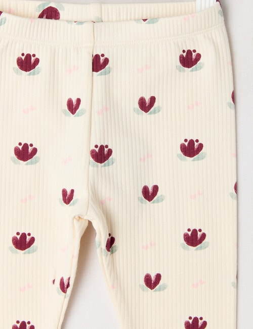 Teeny Weeny Swan Song Play Time Fleece Floral Legging, Vanilla product photo View 02 L