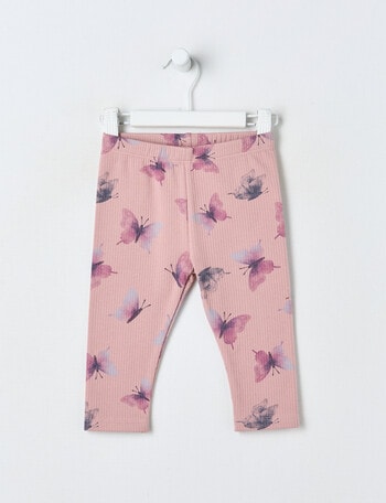 Teeny Weeny Swan Song Play Fleece Butterfly Legging, Pink product photo