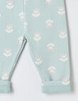 Teeny Weeny Swan Song Play Fleece Flower Legging, Green product photo View 02 S