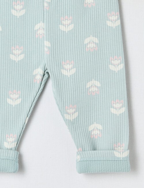 Teeny Weeny Swan Song Play Fleece Flower Legging, Green product photo View 02 L