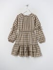 Switch Check Long Sleeve Bow Sleeve Dress, Natural product photo