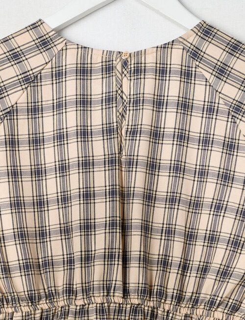 Switch Check Long Sleeve Bow Sleeve Dress, Natural product photo View 02 L