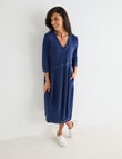 Ella J 3/4 Sleeve Knit Dress, Navy product photo View 03 S