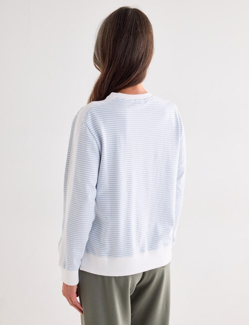 Ella J Striped Sweatshirt, Pale Blue Stripe product photo View 02 L
