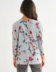 Ella J Soft Touch Top, Sage Floral product photo View 02 S