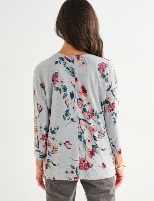 Ella J Soft Touch Top, Sage Floral product photo View 02 L