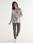 Ella J Soft Touch Top, Sage Floral product photo View 03 S
