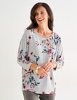 Ella J Soft Touch Top, Sage Floral product photo View 07 S