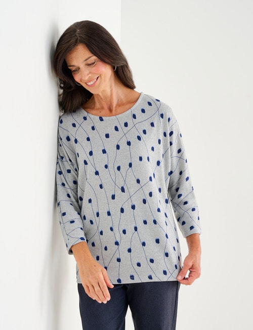 Ella J Soft Touch Top, Spot Print product photo View 04 L