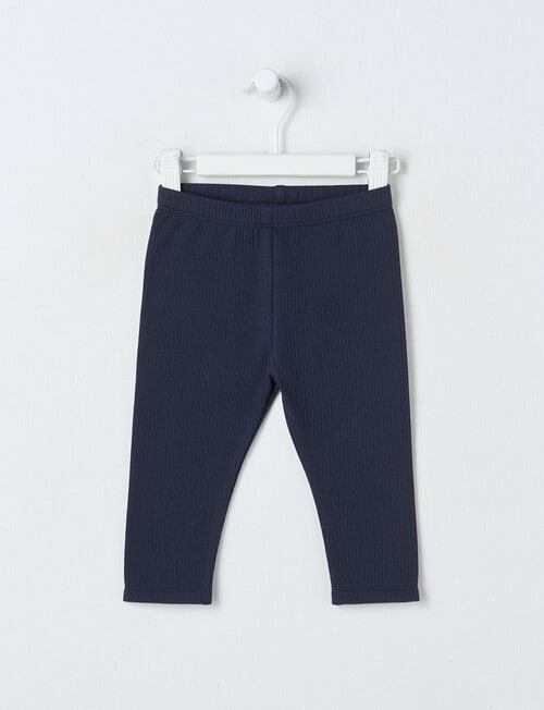 Teeny Weeny Swan Song Play Fleece Legging, Navy product photo