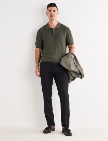 Laidlaw + Leeds Cotton Stretch Chino Pant, Black product photo