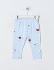 Teeny Weeny Swan Song Play Flower Legging, Blue & Pink product photo