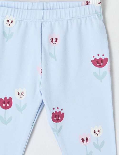 Teeny Weeny Swan Song Play Flower Legging, Blue & Pink product photo View 02 L