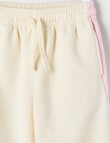Teeny Weeny Swan Song Play Fleece Wide Leg Track Pant, Cream & Pink product photo View 02 S