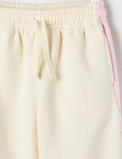 Teeny Weeny Swan Song Play Fleece Wide Leg Track Pant, Cream & Pink product photo View 02 L