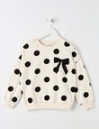 Mac & Ellie Spots Crew Neck Bow Sweatshirt, Natural product photo