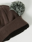 Teeny Weeny Knit Pompom Teddy Beanie, Brown product photo View 03 S