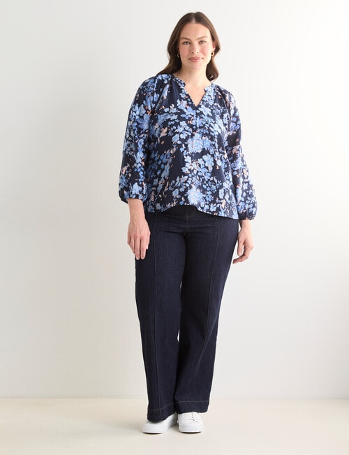 Whistle Ladder Trim Top Floral, Navy product photo View 13 L
