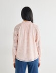 Whistle Burnout Shirred Neck Top, Peach Dusk product photo View 02 S