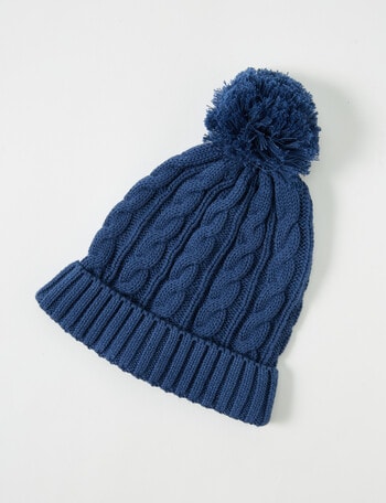 Teeny Weeny Knit Pompom Beanie, Navy product photo