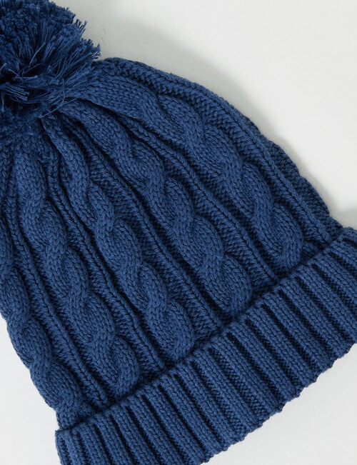 Teeny Weeny Knit Pompom Beanie, Navy product photo View 02 L