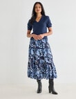Whistle Tiered Detail Skirt, Floral Navy product photo View 07 S