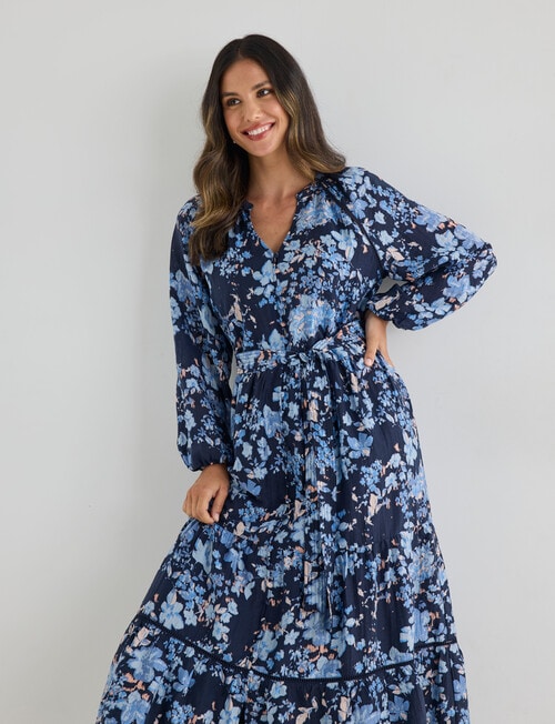 Whistle Three Quarter Sleeve Midi Dress Floral, Navy product photo