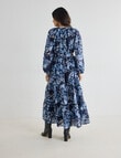 Whistle Three Quarter Sleeve Midi Dress Floral, Navy product photo View 02 S