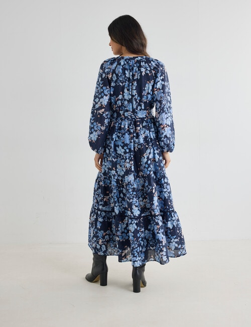 Whistle Three Quarter Sleeve Midi Dress Floral, Navy product photo View 02 L