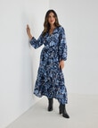 Whistle Three Quarter Sleeve Midi Dress Floral, Navy product photo View 03 S