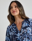 Whistle Three Quarter Sleeve Midi Dress Floral, Navy product photo View 04 S