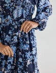 Whistle Three Quarter Sleeve Midi Dress Floral, Navy product photo View 05 S