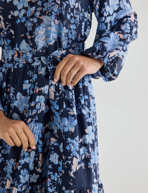 Whistle Three Quarter Sleeve Midi Dress Floral, Navy product photo View 05 L