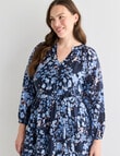 Whistle Three Quarter Sleeve Midi Dress Floral, Navy product photo View 13 S