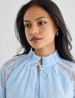 Whistle Burnout Shirred Neck Top, Powder Blue product photo View 05 S