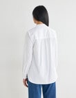 Whistle Long Sleeve Ruffle Shirt, White product photo View 02 S