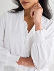 Whistle Long Sleeve Ruffle Shirt, White product photo View 05 S