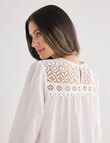 Whistle Lace Yoke Long Sleeve Blouse, Ivory product photo View 06 S