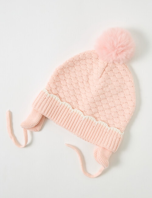 Teeny Weeny Knit Pompom Beanie, Transcendent Pink product photo