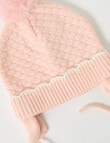 Teeny Weeny Knit Pompom Beanie, Transcendent Pink product photo View 02 S