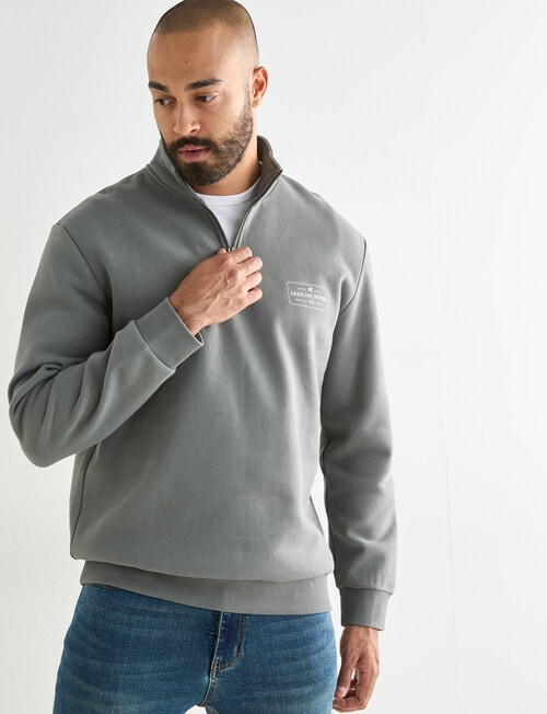 Gasoline Quarter Zip Motor Sweat, Khaki product photo View 06 L