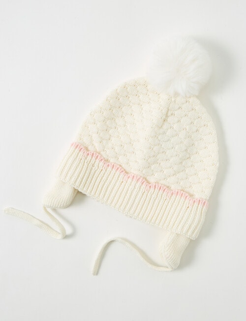 Teeny Weeny Knit Pompom Beanie, Vanilla product photo