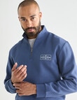 Gasoline Quarter Zip Motor Sweat, Slate Blue product photo View 05 S