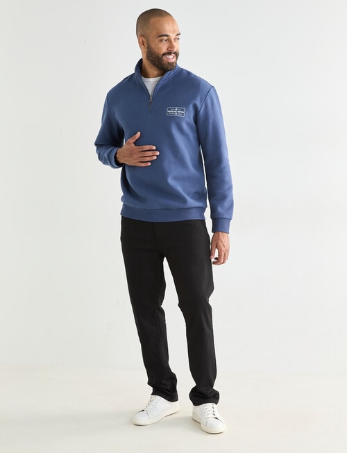 Gasoline Quarter Zip Motor Sweat, Slate Blue product photo View 03 L